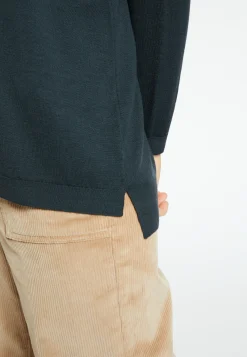 Montagut V-neck slit sweater in merino wool - Bernice