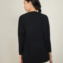 Montagut V-neck slit sweater in merino wool - Bernice
