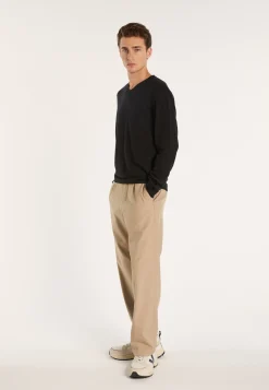 Montagut V-neck sweater in cashmere and linen - Banderas
