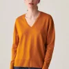 Montagut V-neck sweater in merino wool with ribbed edges - Arya