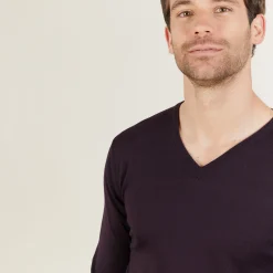 Montagut V-neck sweater in merino wool - Bibiane