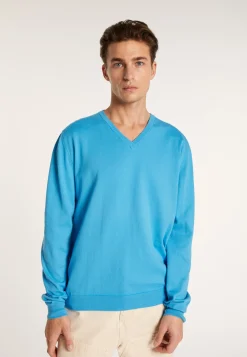 Montagut V-neck sweater in natural cotton - Bouddi