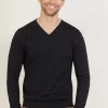 Montagut V-neck sweater in natural cotton - Bouddi