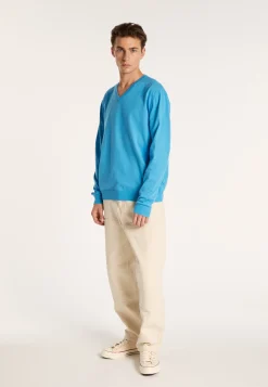 Montagut V-neck sweater in natural cotton - Bouddi