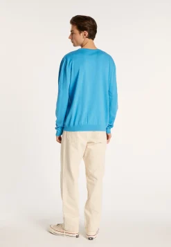 Montagut V-neck sweater in natural cotton - Bouddi