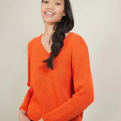 Montagut V-neck sweater in wool and silk - Blovis