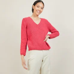 Montagut V-neck sweater in wool and silk - Blovis