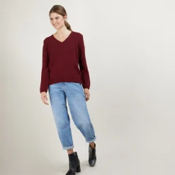 Montagut V-neck sweater in wool and silk - Blovis