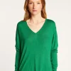 Montagut V-neck T-shirt in bamboo cashmere fiber - Aeline