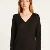 Montagut V-neck T-shirt in bamboo cashmere fiber - Aeline