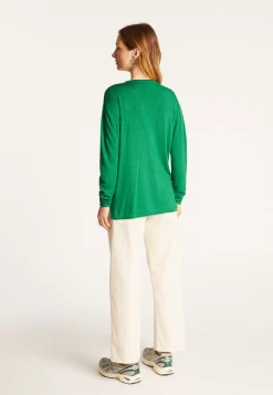Montagut V-neck T-shirt in bamboo cashmere fiber - Aeline