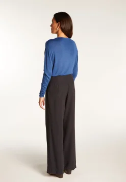 Montagut V-neck T-shirt in bamboo cashmere fiber - Aeline