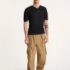 Montagut V-neck t-shirt in flamed linen - Reuben