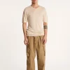 Montagut V-neck t-shirt in flamed linen - Reuben