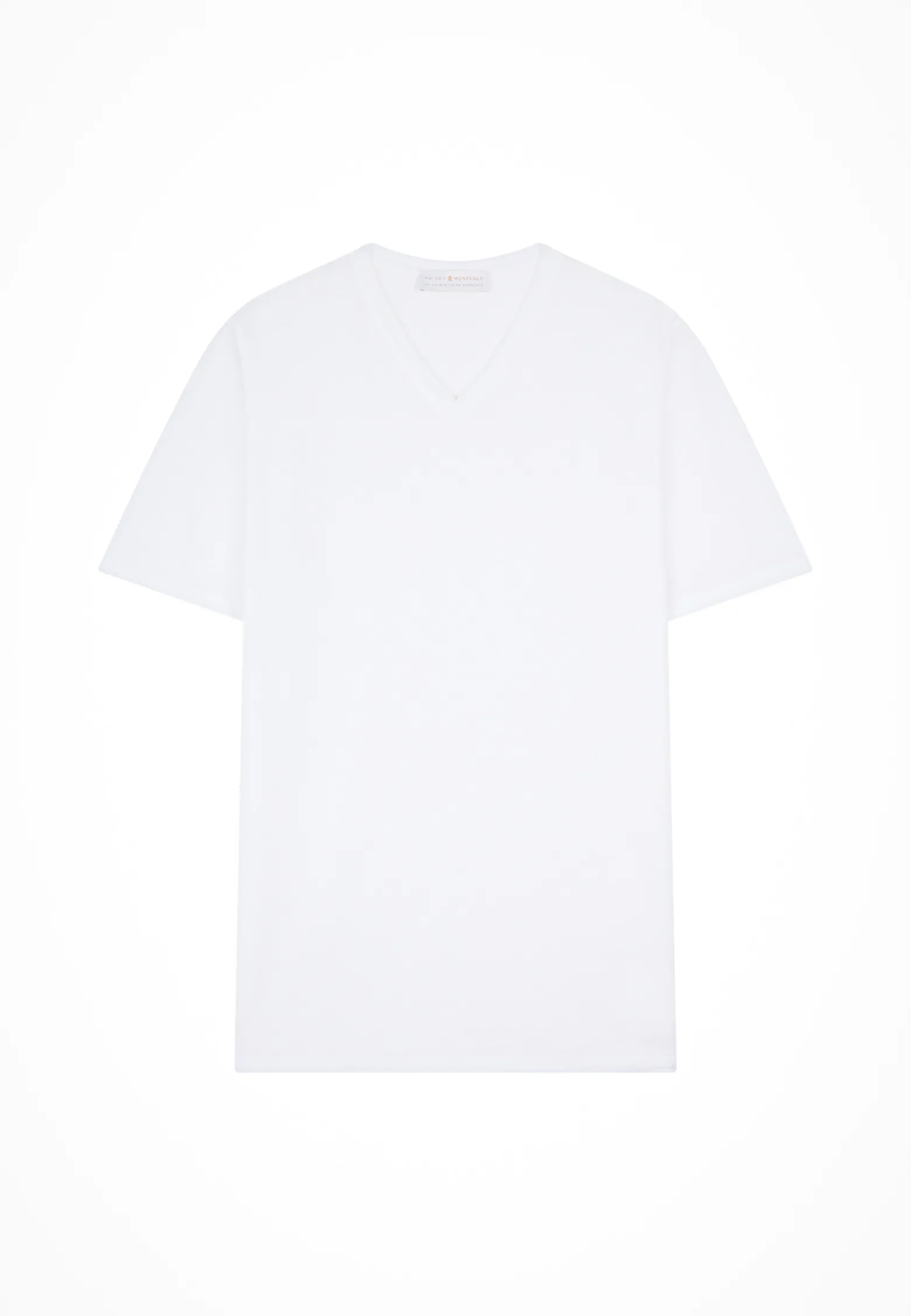 Montagut V-neck T-shirt in flamed linen - Reuben