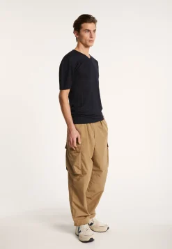 Montagut V-neck t-shirt in flamed linen - Reuben