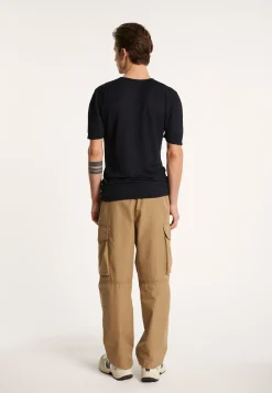 Montagut V-neck t-shirt in flamed linen - Reuben