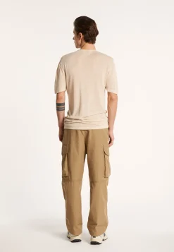Montagut V-neck t-shirt in flamed linen - Reuben