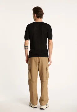 Montagut V-neck t-shirt in flamed linen - Reuben