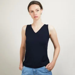 Montagut V-neck wool tank top - Blanchette