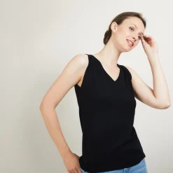Montagut V-neck wool tank top - Blanchette