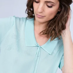 Montagut Women's polo-shirt made of Fil Lumière - Mélissa