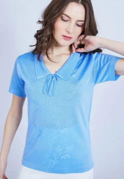 Montagut Women's top with Peter Pan collar - MARILINE