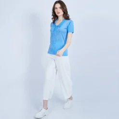Montagut Women's top with Peter Pan collar - MARILINE