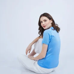 Montagut Women's top with Peter Pan collar - MARILINE