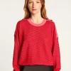 Montagut Wool and velvet sweater with shoulder buttons - Rochelle