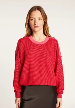 Montagut Wool and velvet sweater with shoulder buttons - Rochelle