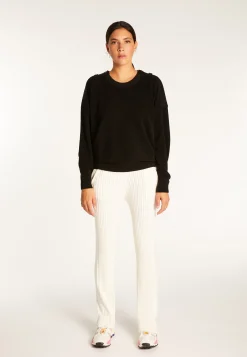 Montagut Wool and velvet sweater with shoulder buttons - Rochelle