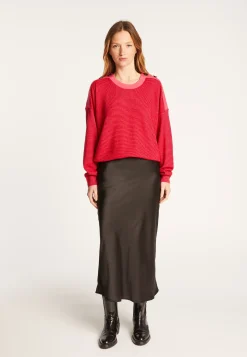 Montagut Wool and velvet sweater with shoulder buttons - Rochelle