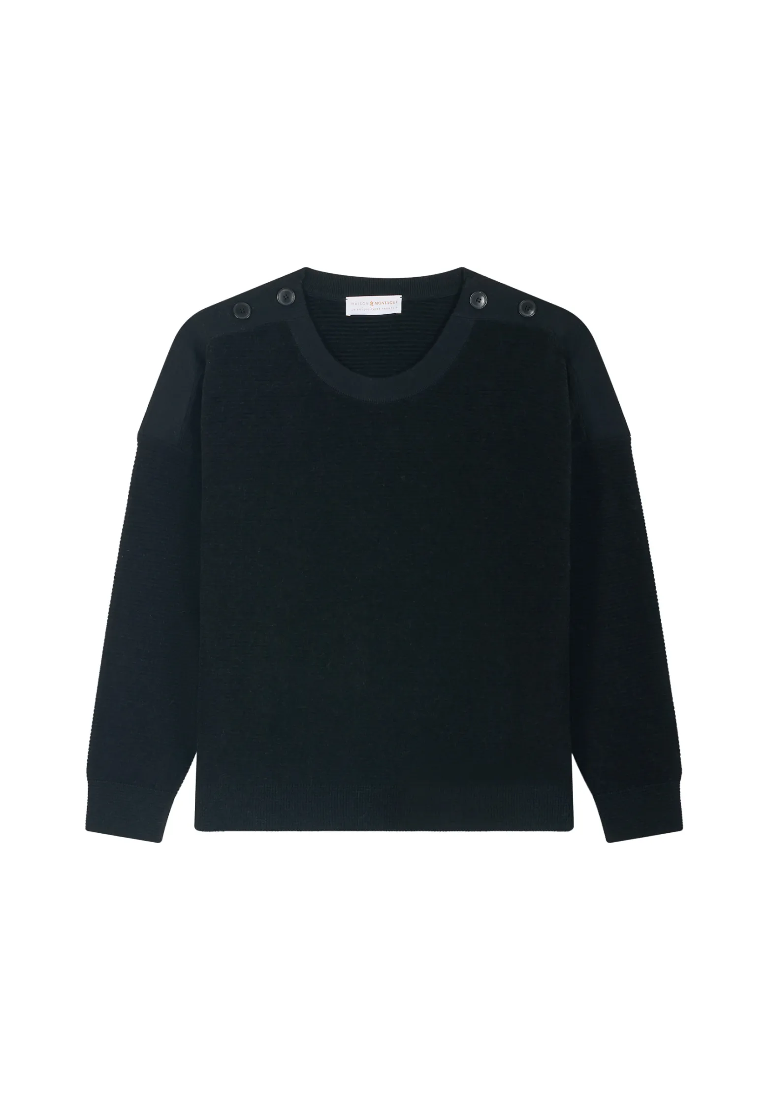 Montagut Wool and velvet sweater with shoulder buttons - Rochelle