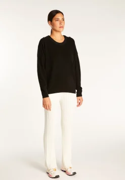 Montagut Wool and velvet sweater with shoulder buttons - Rochelle