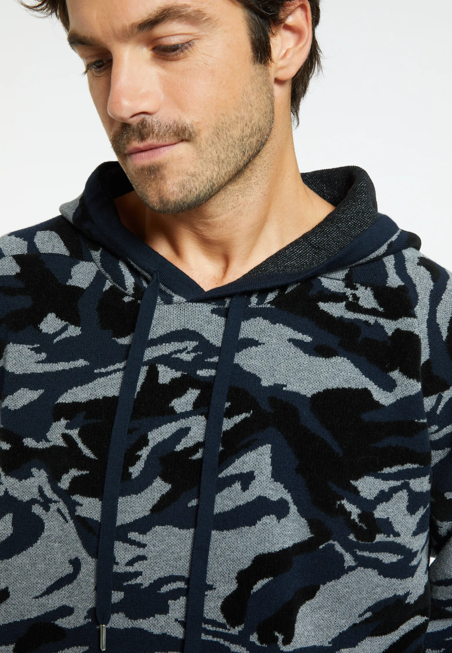 Montagut Wool blend graphic hoodie - Steele