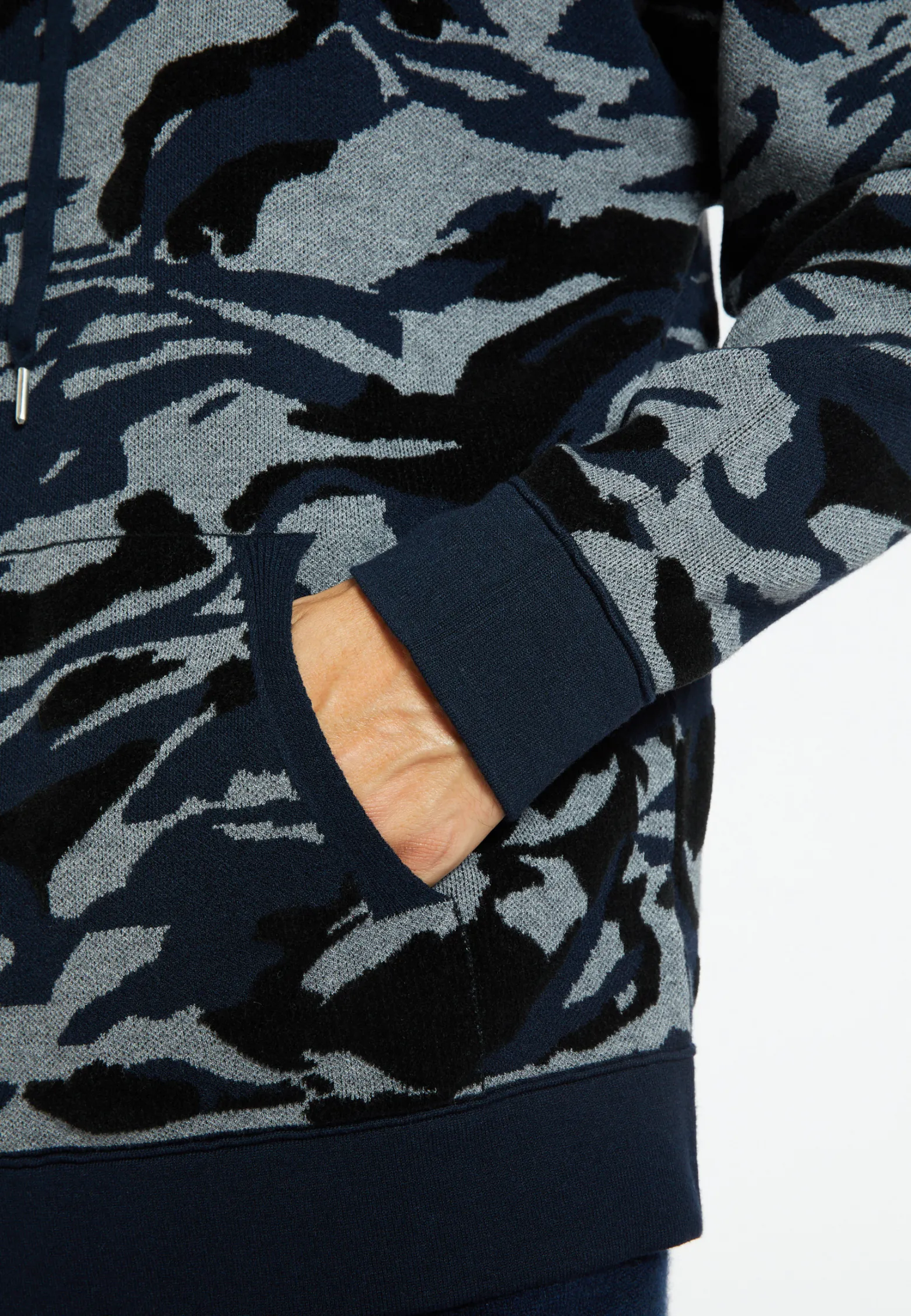 Montagut Wool blend graphic hoodie - Steele