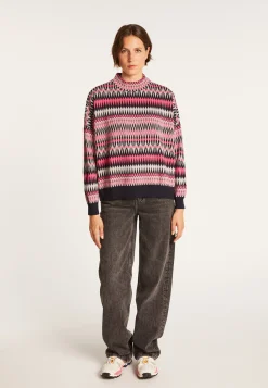 Montagut Wool sweater with Aztec patterns - Fidji