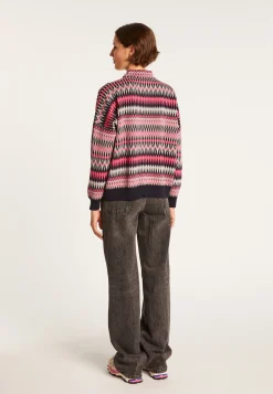 Montagut Wool sweater with Aztec patterns - Fidji