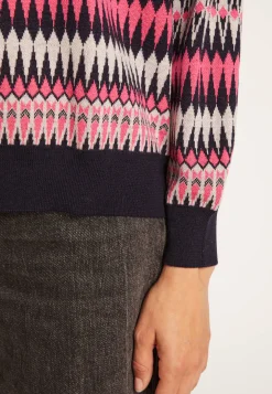Montagut Wool sweater with Aztec patterns - Fidji