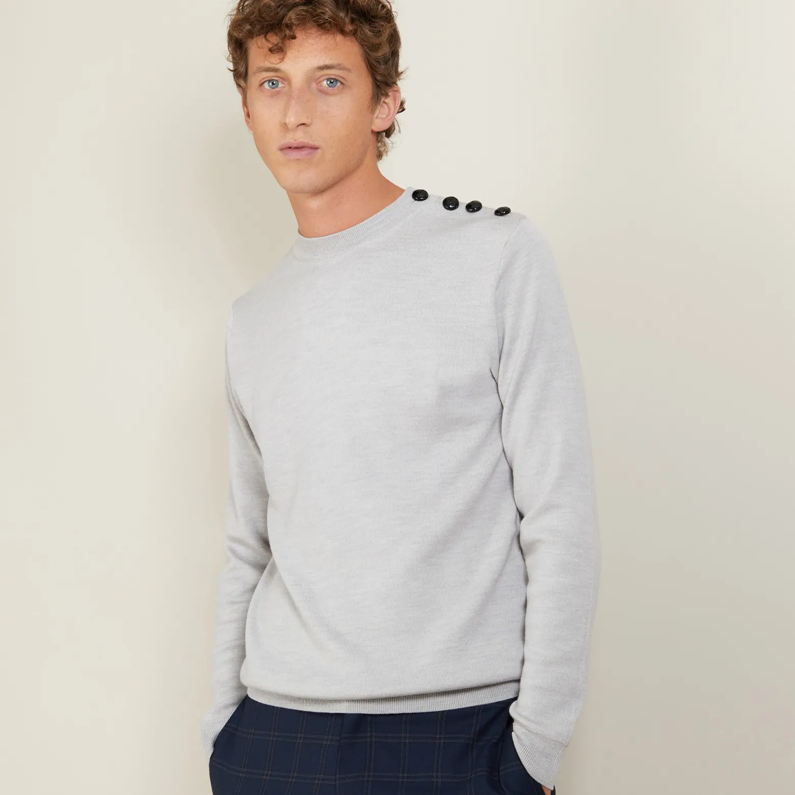Montagut Wool sweater with buttons - Legende