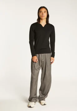 Montagut Wool sweater with Tunisian collar - Bono