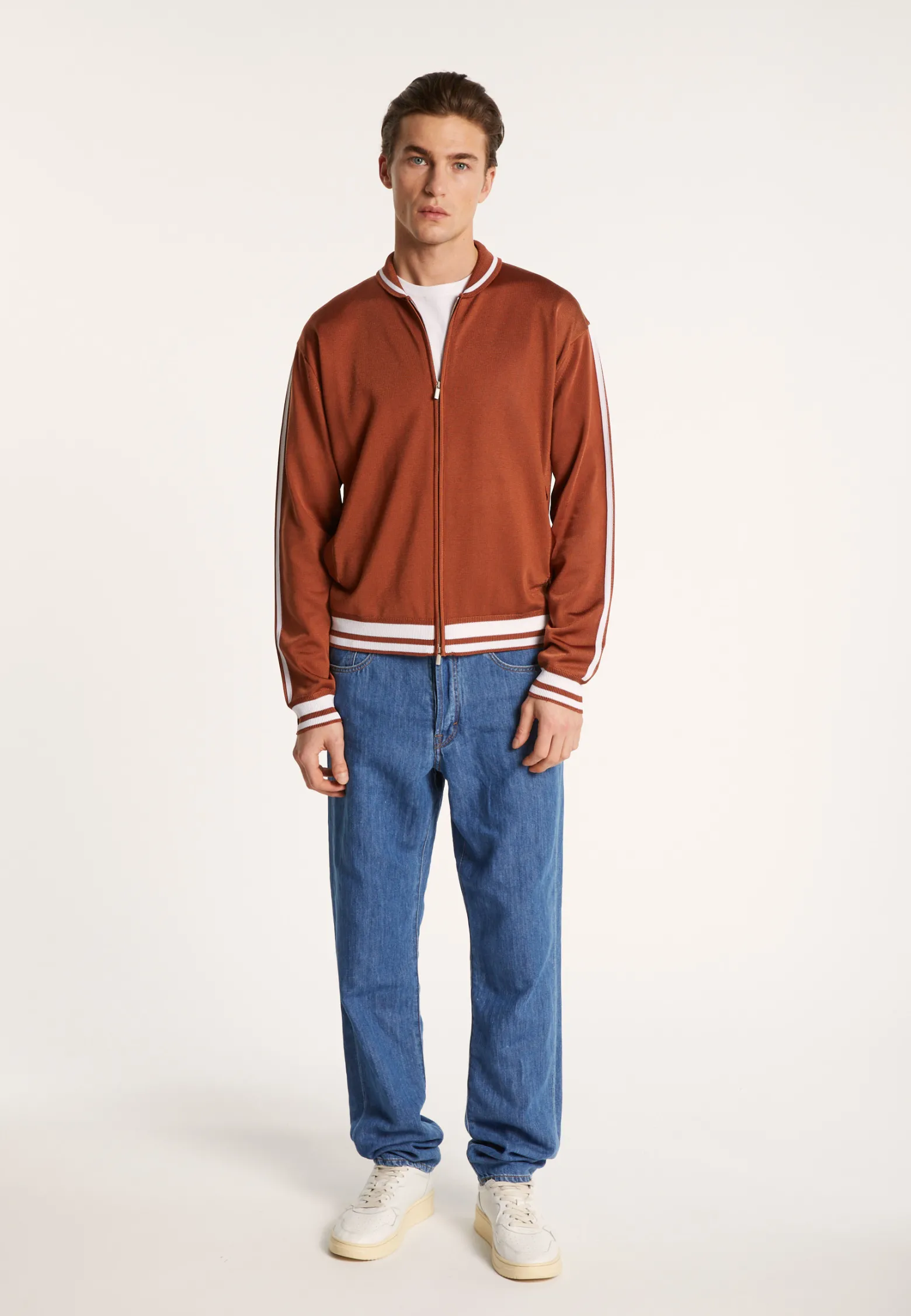 Montagut Zipped cardigan in Fil Lumière - Paddy