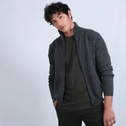 Montagut Zipped cardigan made of 4-ply cashmere - Balthazar