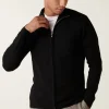 Montagut Zipped cardigan with logo in merino wool - Estian