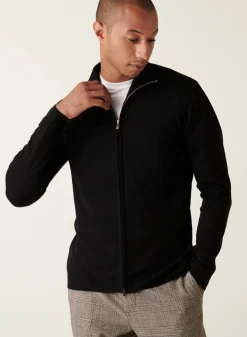 Montagut Zipped cardigan with logo in merino wool - Estian