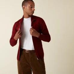 Montagut Zipped cardigan with logo in merino wool - Estian
