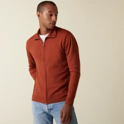 Montagut Zipped cardigan with logo in merino wool - Estian