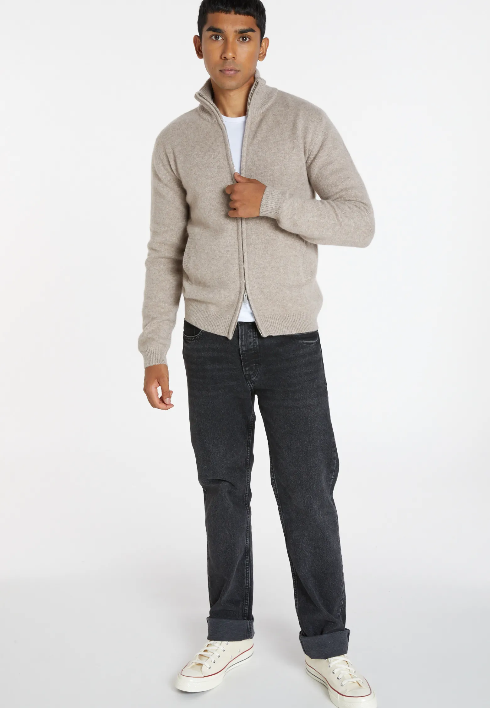 Montagut Zipped jacket in 4-ply cashmere - Balthazar