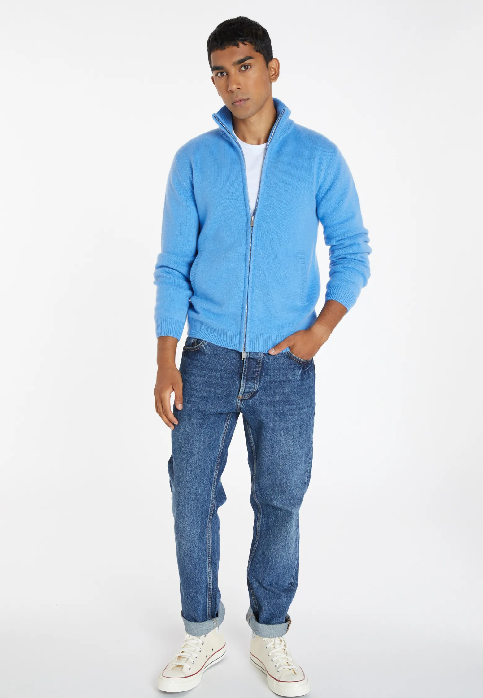 Montagut Zipped jacket in 4-ply cashmere - Balthazar